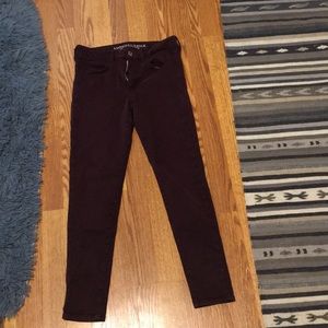 Maroon high waisted jeans